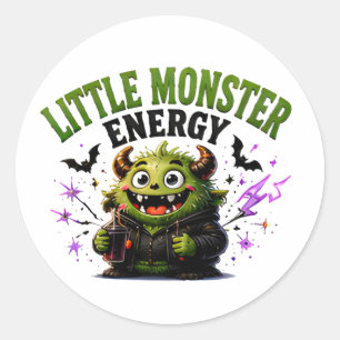 🎃 Cute Monster Halloween Saying 👹 Classic Round Sticker