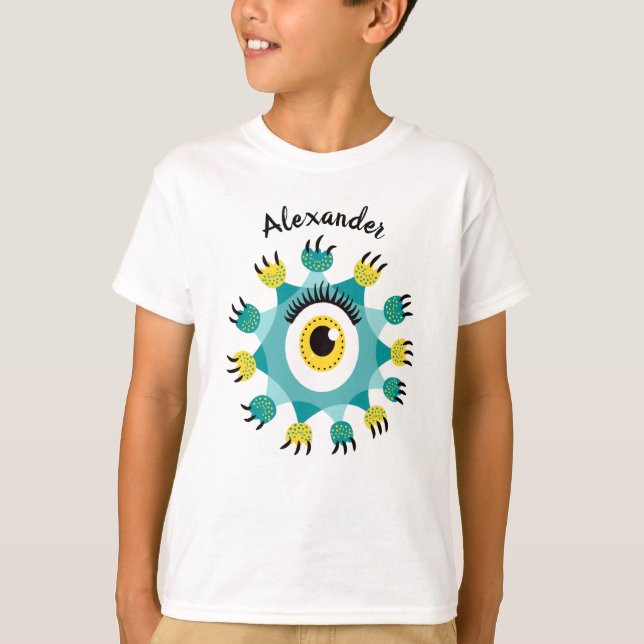 Cute Monster Kid Name T-Shirt (Front)