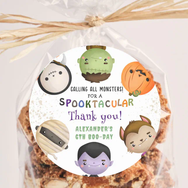 Cute Monster Kids Costume Halloween Birthday Party Classic Round ...