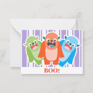 Cute Monster Kids Halloween Card