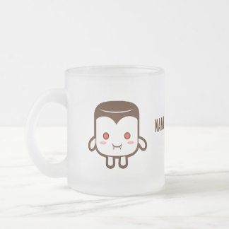 Cute Monster Marshmallows Halloween Frosted Glass Coffee Mug