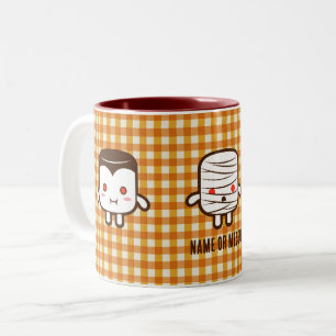 Cute Monster Marshmallows Halloween Two-Tone Coffee Mug
