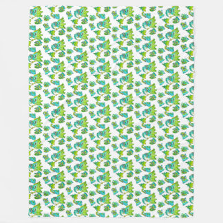 Cute monster mum and children fleece blanket