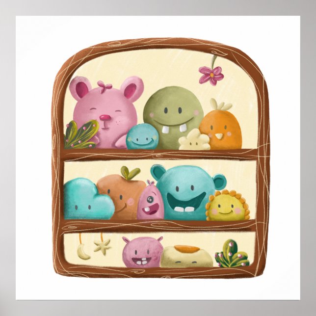 Cute Monster Nursery Art Poster (Front)