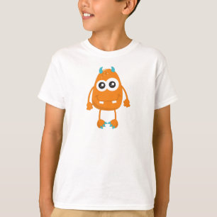 Cute Monster, Orange Monster, Funny Monster, Horns T-Shirt