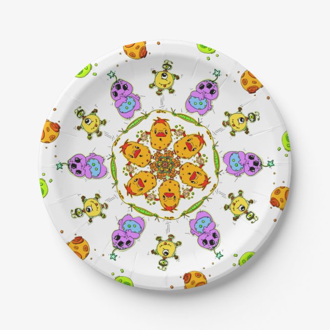 cute monster paper plates (Front)