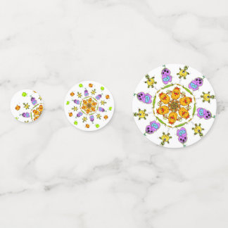 cute monster paper plates confetti