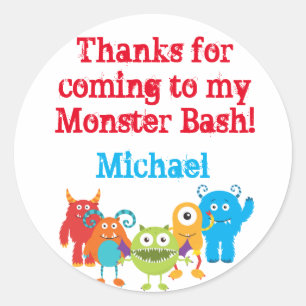 Cute Monster Party Favour Stickers
