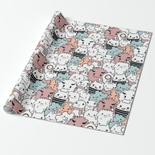 Cute Monster Pattern Wrapping Paper