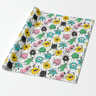 Cute Monster Pattern Wrapping Paper