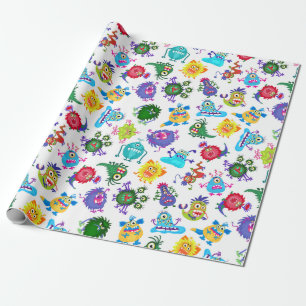 Cute Monster Pattern Wrapping Paper