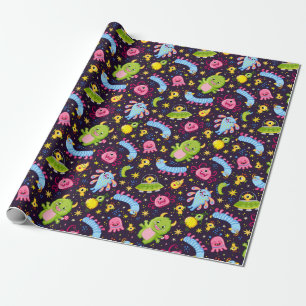 Cute Monster Pattern Wrapping Paper