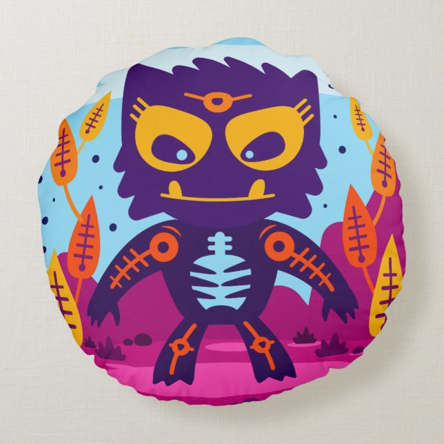 Cute Monster Round Cushion (Back)