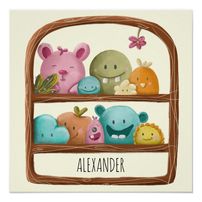 Cute Monster Toys Personalised Nursery Decor (Front)