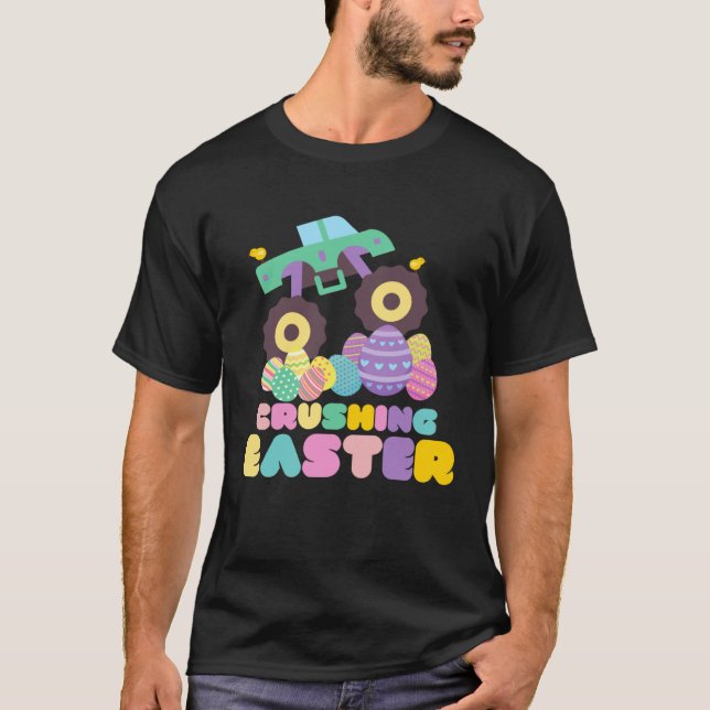 Cute Monster Truck Easter Egg For Toddlers T-Shirt (Front)
