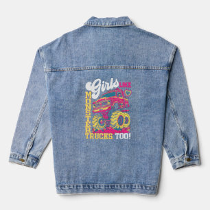 Cute Monster Truck Girls Like Monster Trucks Too  Denim Jacket