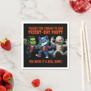 Cute Monsterrific Fright Day Halloween Party Napkin