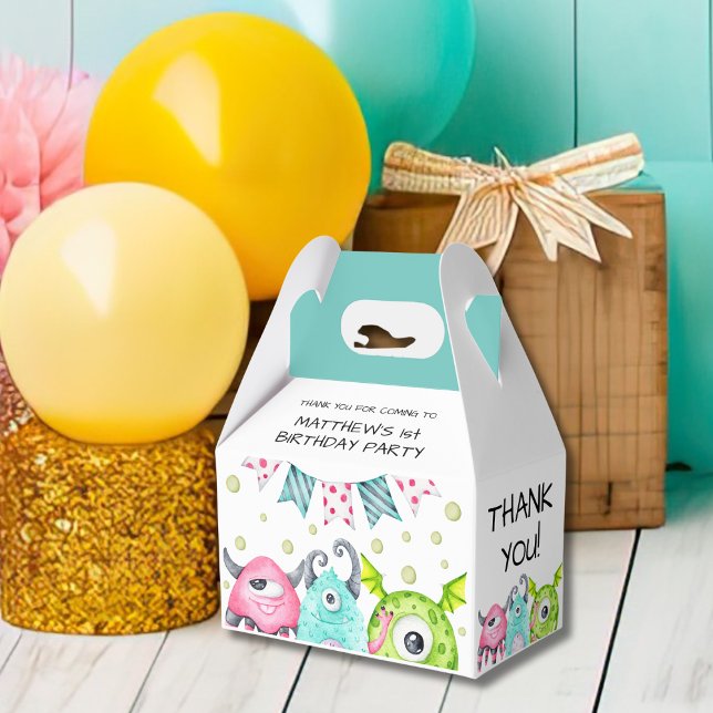 Cute Monsters Boy Birthday Thank You Favour Box (Creator Uploaded)