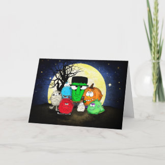 Cute Monsters Happy Halloween Card