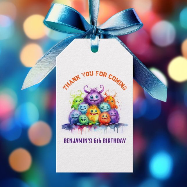 Cute Monsters Kids Birthday Favour Tags (Creator Uploaded)