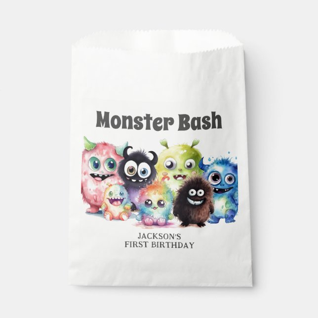 Cute Monsters Kids Halloween Party Favour Bags (Front)