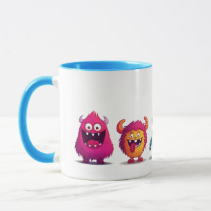 Cute Monsters Light Blue Mug