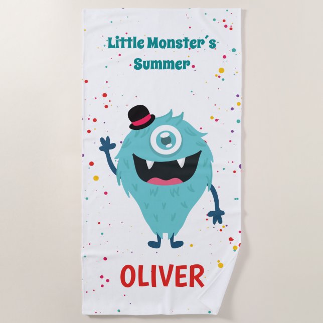 Cute Monsters Little Monsters  Beach Towel (Front)