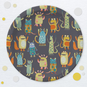 Cute Monsters Paper Plate