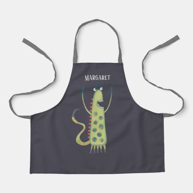Cute Monsters Personalised Apron (Front)