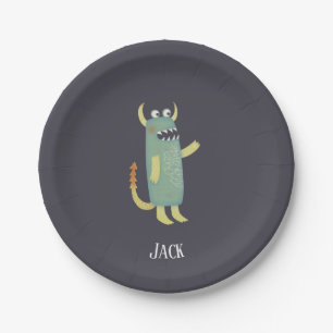 Cute Monsters Personalised Paper Plate