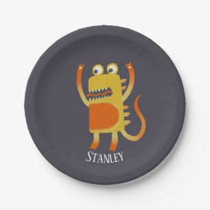 Cute Monsters Personalised Paper Plate