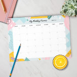 Cute Monthly Planner Abstract Pastel Notepad<br><div class="desc">This cute monthly planner has an abstract design featuring different shapes in pastel colours. This is an undated monthly planner where you fill in the dates yourself and use it month after month.</div>