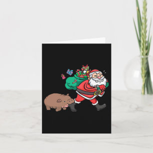 Cute Moo Deng & Santa Ba Card