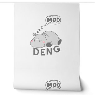 Cute Moo Deng Baby Nope Funny Long Sleeve T-Shirt Wallpaper