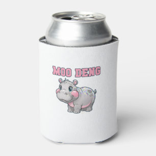 Cute MOO DENG Baby Pygmy Hippo Girls Besties Crew  Can Cooler
