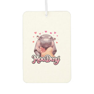 Cute Moo Deng Hippo Girlie Hearts for girls kids w Car Air Freshener