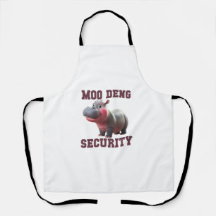 Cute MOO DENG SECURITY Dad Baby Hippo Papa Parent  Apron