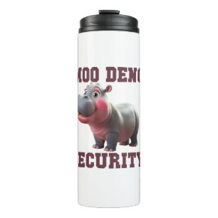 Cute MOO DENG SECURITY Dad Baby Hippo Papa Parent  Thermal Tumbler