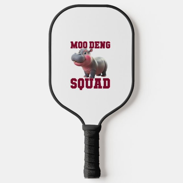 Cute MOO DENG SQUAD Baby Hippo Team Cheer Girls Te Pickleball Paddle (Front)