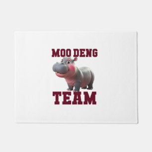Cute MOO DENG TEAM Baby Hippo Squad Girls Besties Doormat