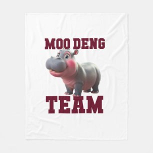 Cute MOO DENG TEAM Baby Hippo Squad Girls Besties Fleece Blanket