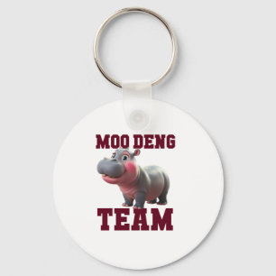 Cute MOO DENG TEAM Baby Hippo Squad Girls Besties Key Ring