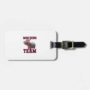 Cute MOO DENG TEAM Baby Hippo Squad Girls Besties Luggage Tag