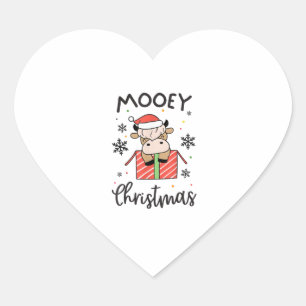 Cute Mooey Christmas Baby Highland Cow Xmas Cows L Heart Sticker