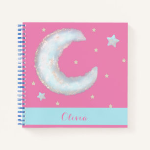Cute moon and stars Spiral Notebook