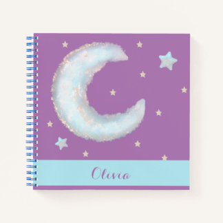 Cute moon and stars Spiral Notebook
