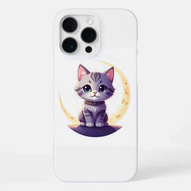 Cute Moon Cat Phone Case – Magical Kitten Design (Back)