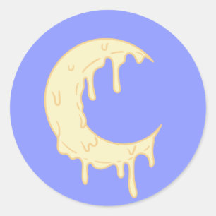 Cute Moon Classic Round Sticker