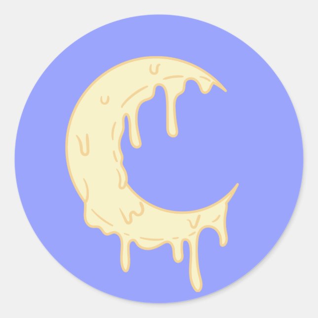 Cute Moon Classic Round Sticker (Front)