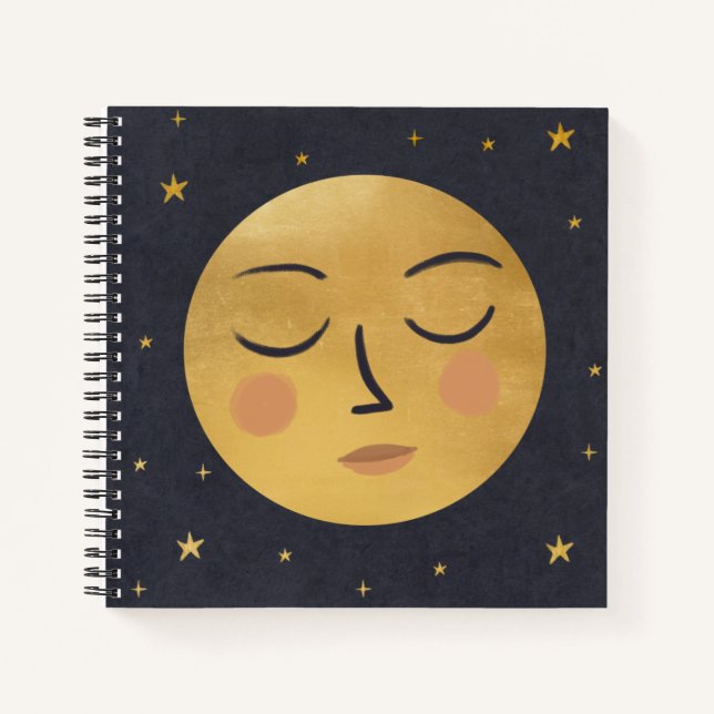 Cute moon face notebook (Front)